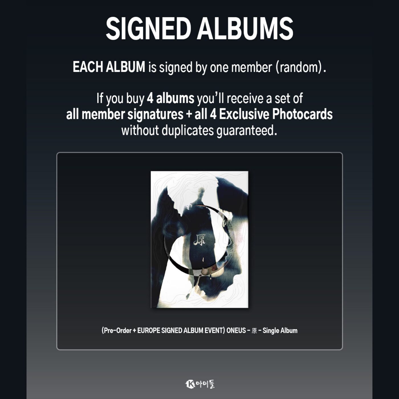 SIGNED ALBUM} ONEUS - Single Album [原] + KIDol Photocard - Music